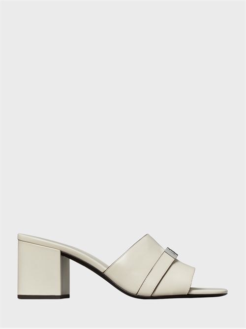 Leather mules with metal buckle and block heel TORY BURCH | 181952250